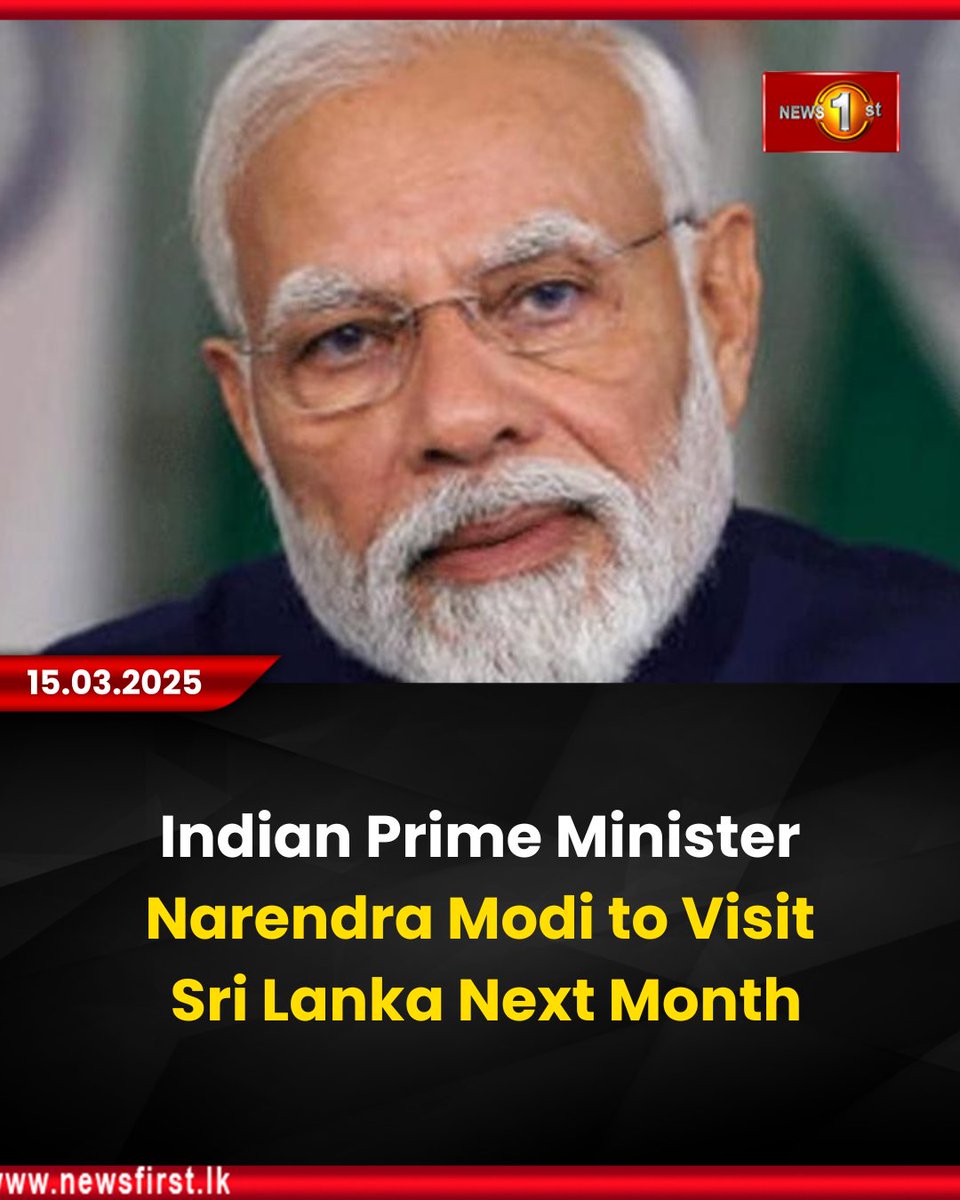 NewsfirstSL's tweet photo. Indian Prime Minister Narendra Modi to Visit Sri Lanka Next Month

Details:https://t.co/FtWnJJvvQh

#news #newsfirst #news1st #newsupdate #srilanka #newsfirstEnglish #latestupdate #IndianPM #visitSL #foreignaffairs #internationalrelations #employment #tourism #international https://t.co/N0PcFVuvDa