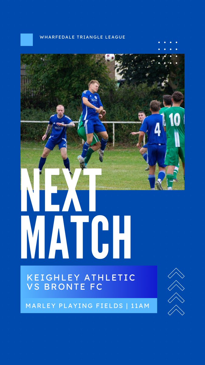 Bronte FC (@bronte_fc) on Twitter photo LEAGUE FIXTURE
It’s our last league fixture tomorrow and we face our opponents of the Keighley Cup final <a href="/klyathletic/">Keighley Athletic FC</a>
📆Sunday 16th March
🏆Wharfedale Triangle League
🆚Keighley Athletic
⏰11am
📍Marley Playing Fields
Get down and support!💙 LEAGUE FIXTURE
It’s our last league fixture tomorrow and we face our opponents of the Keighley Cup final <a href="/klyathletic/">Keighley Athletic FC</a>
📆Sunday 16th March
🏆Wharfedale Triangle League
🆚Keighley Athletic
⏰11am
📍Marley Playing Fields
Get down and support!💙
