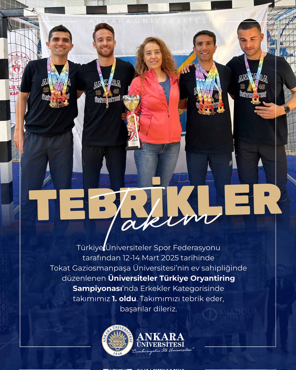 🥇 Türkiye Üniversiteler Spor Federasyonu tarafından 12-14 Mart 2025 tarihinde Tokat Gaziosmanpaşa Üniversitesi’nin ev sahipliğinde düzenlenen Üniversiteler Türkiye Oryantiring Sampiyonası’nda Erkekler Kategorisinde takımımız 1. oldu. Takımımızı tebrik eder, başarılar dileriz.