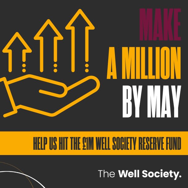 TheWellSociety's tweet photo. ⚽️ Well Society Day is here.
⚽️ Help us make a million by May.
⚽️ Help us hit the £1m Well Society Reserve Fund - a financial safety net that ensures the long-term stability of our club.
⚽️ Be part of something bigger. Own your football club.
👉 https://t.co/GNtM3SNPWQ https://t.co/yXErwGQ64a
