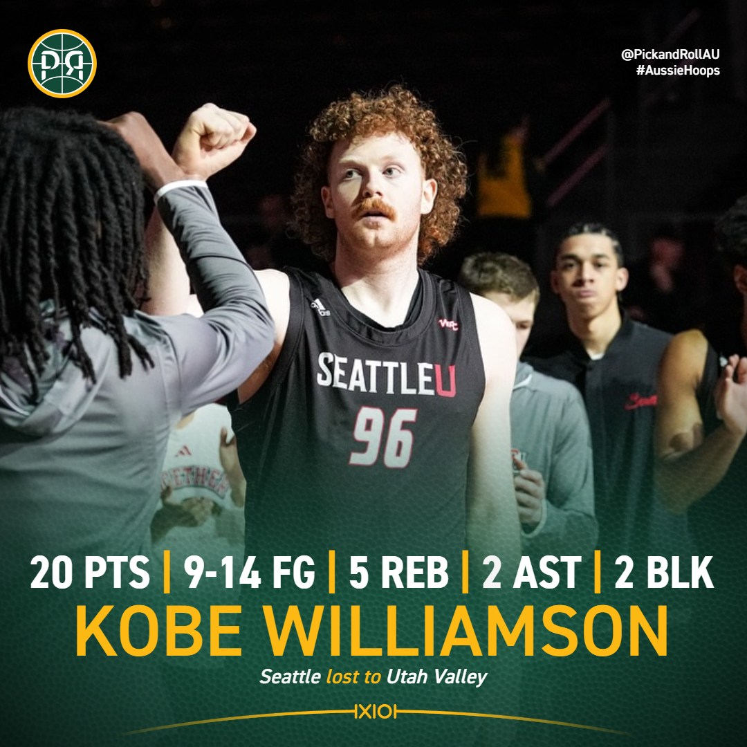 PickandRollAU's tweet image. Kobe Williamson made it back-to-back 20-point games in the WAC Tournament, but could not prevent Seattle bowing out in the semifinal stage, going down to Utah Valley, 55-68.
#AussieHoops #ChampWeek