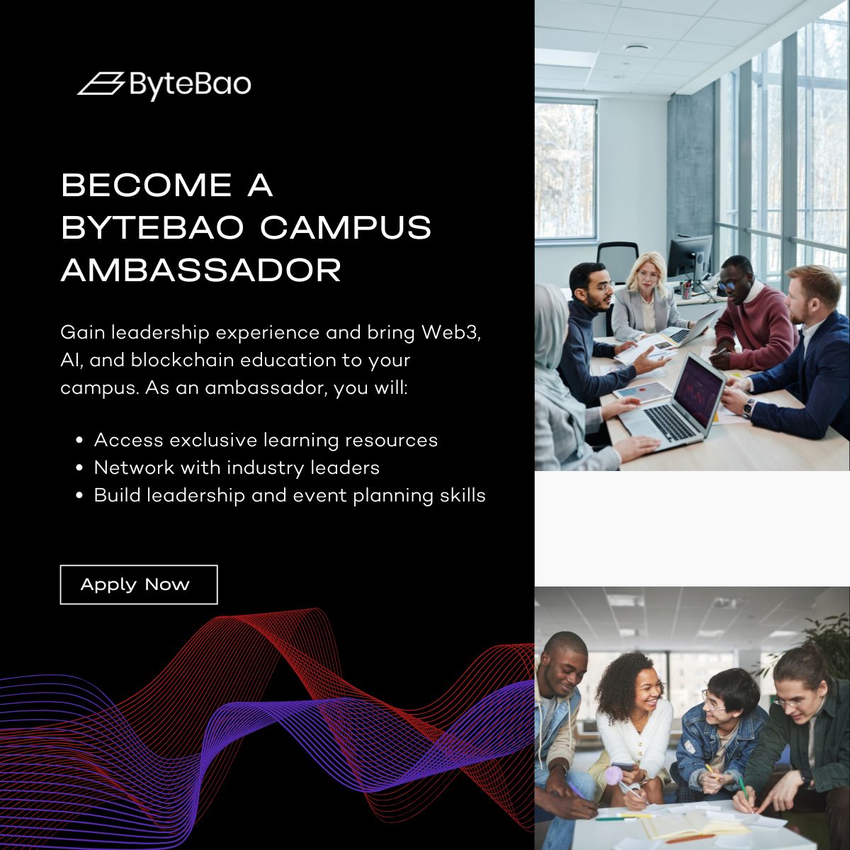 ByteBao is seeking motivated student leaders to join its Campus Ambassador Program. This is an opportunity to gain hands-on experience in Web3, AI, and blockchain while developing leadership skills. Apply now. 
bytebao.io/programs/campu… #CampusAmbassador
#StudentLeadership