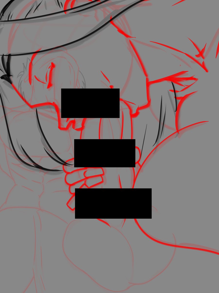 フェラで感じすぎてのけぞってる姿を頑張って描いた後で女のほう描いたら全部隠れた。建築業のセンスや計画性が欲しい。 