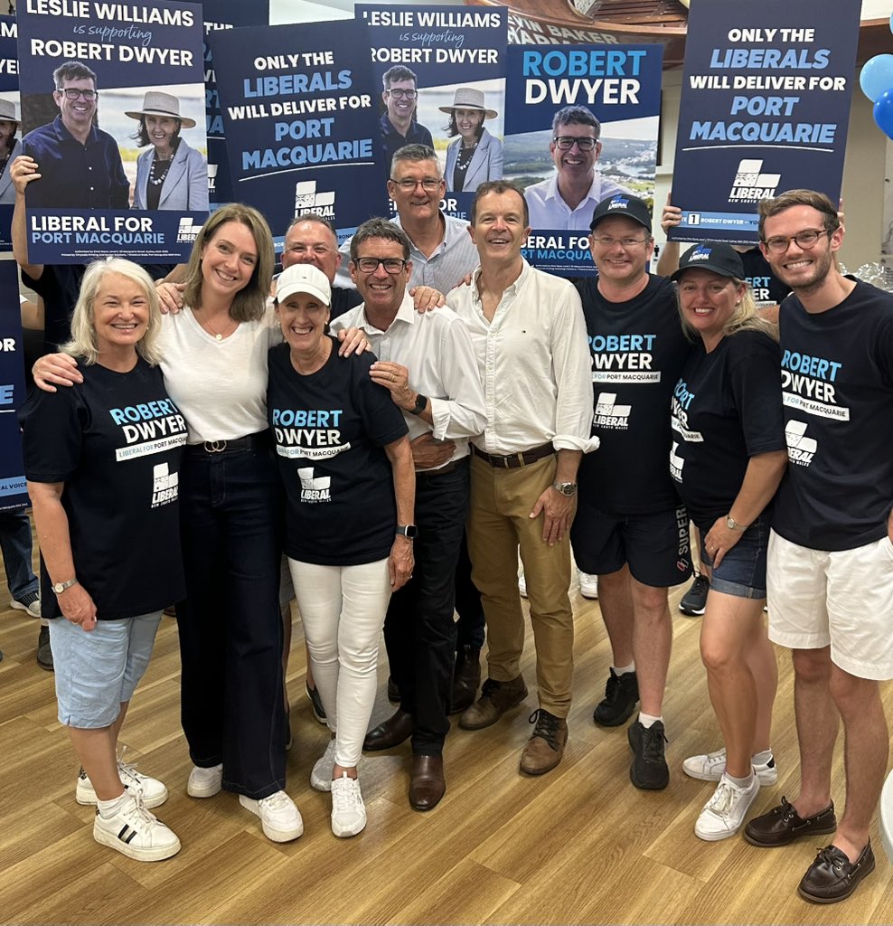 With the majority of votes counted, the Liberals’ Robert Dwyer is on track to win the Port Macquarie by-election. 
We’re the team for everyone in NSW and thank the voters for their support today. 
#NSWpol