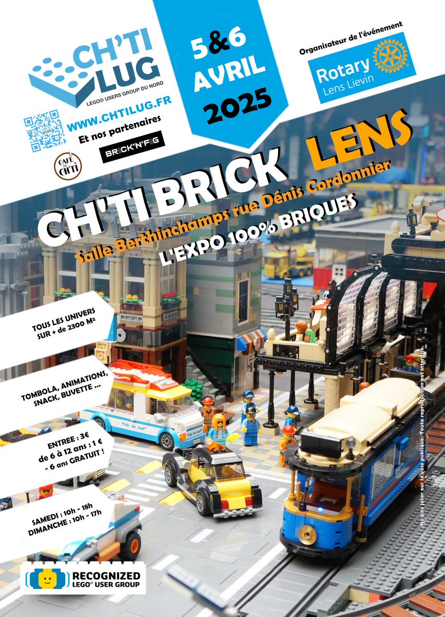Il va s'en passer des choses dans le 6-2 prochainement !
#expo #Lego  à LENS !
#chtilug #chtibrick
(Réclame opportuniste, nous n'avons pas de lien avec les entreprises citées, sinon elles seraient sur l'affiche de l'Expo 😁)