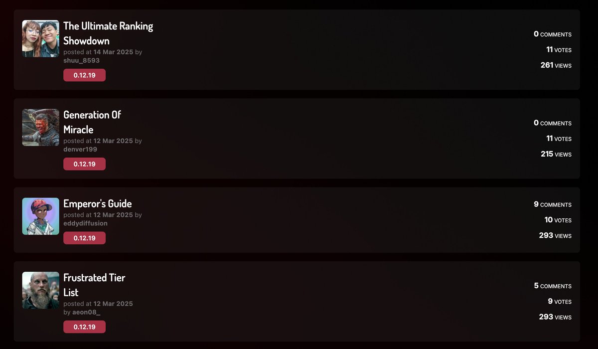 🔥 The competition at the top of the Community Tier List Contest is heating up! 🔥

Share your list under this tweet and take your shot at ranking among the best! 🏆⬇️