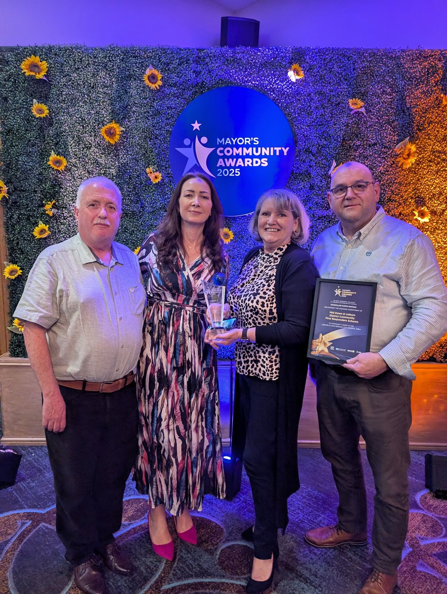 Mid Down CFRs winners of the Health and Wellbeing Award at <a href="/lisburnccc/">LCCC</a> Mayors Awards 2025 for assisting <a href="/NIAS999/">NIAS</a> within their community.