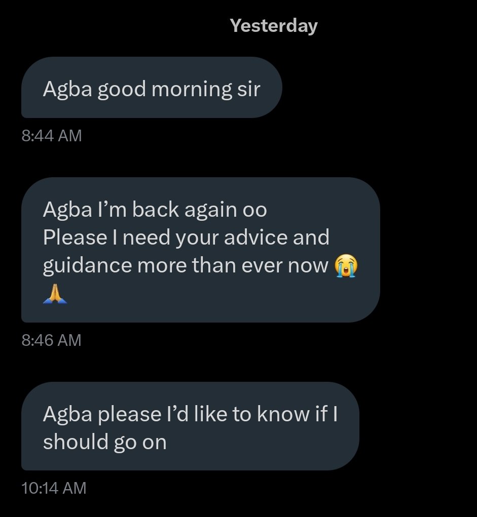 jon_d_doe's tweet photo. About a year ago, I adviced this married woman to focus on her marriage that was about to crash, &amp; stop being fixated on wedding ceremony.

She came later, with another story. I told her that I had no more advice for her.

Read her update as at today.

Read previous DM too. https://t.co/bblBsunAcO
