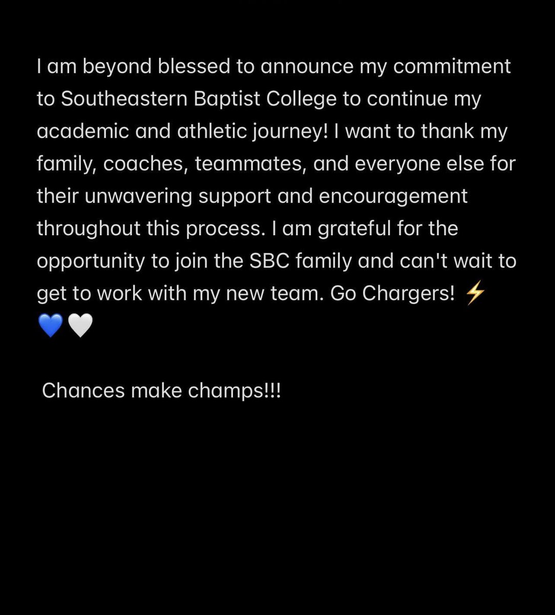 Southeastern Baptist Chargers Men's Basketball tweet media