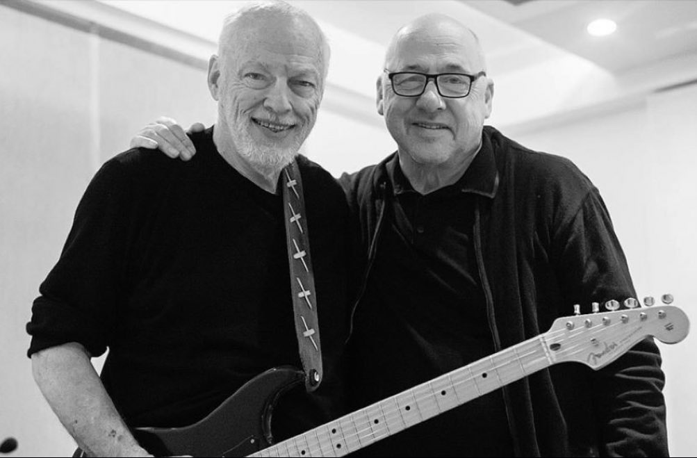David Gilmour of Pink Floyd and Mark Knopfler of Dire Straits