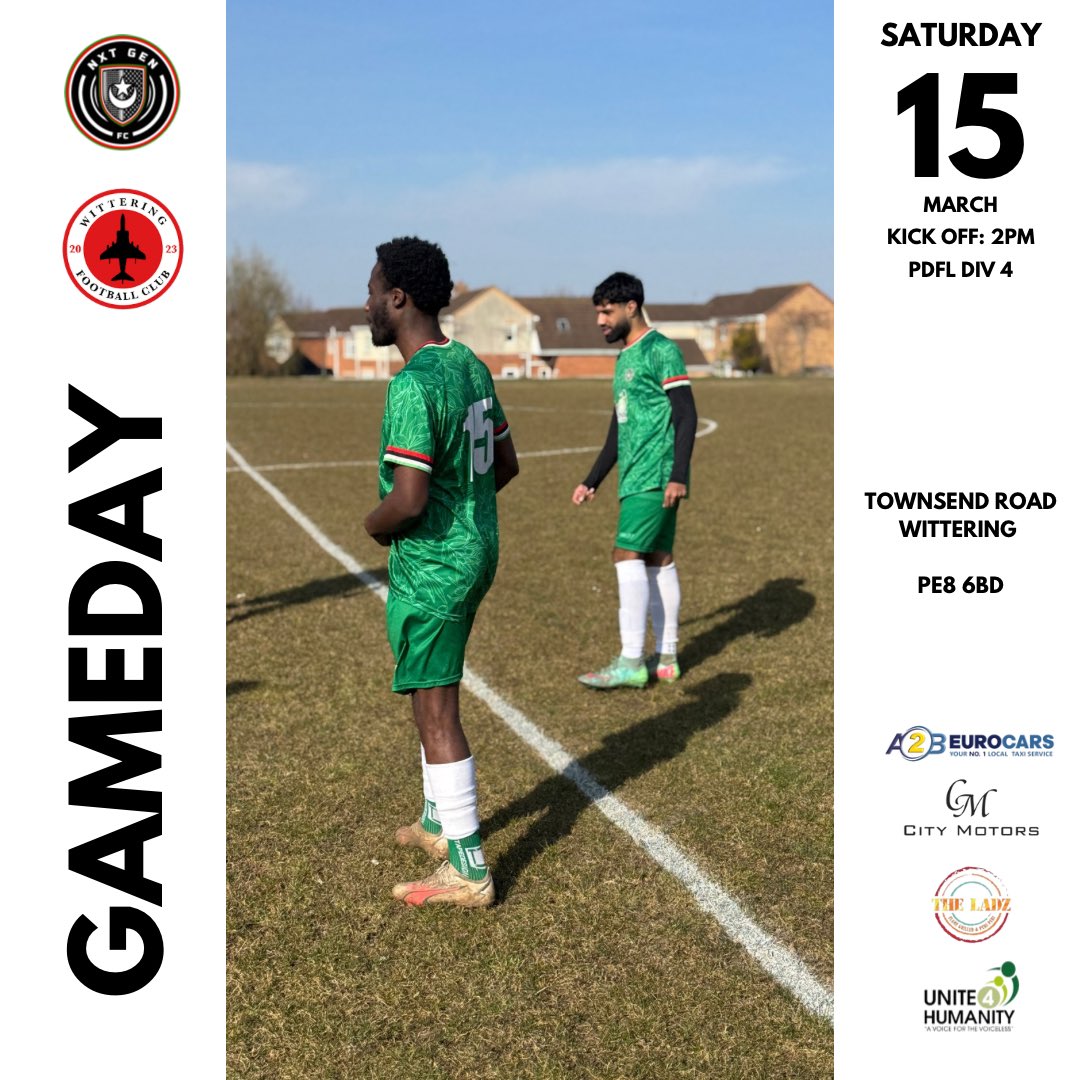 ⚫️MATCHDAY ⚫️

🏆 PDFL
⚽️ Wittering Reserves
⏰ 14:00
🗓 15.03.25
📍 TOWNSEND ROAD, WITTERING, PETERBOROUGH, PE8 6BD