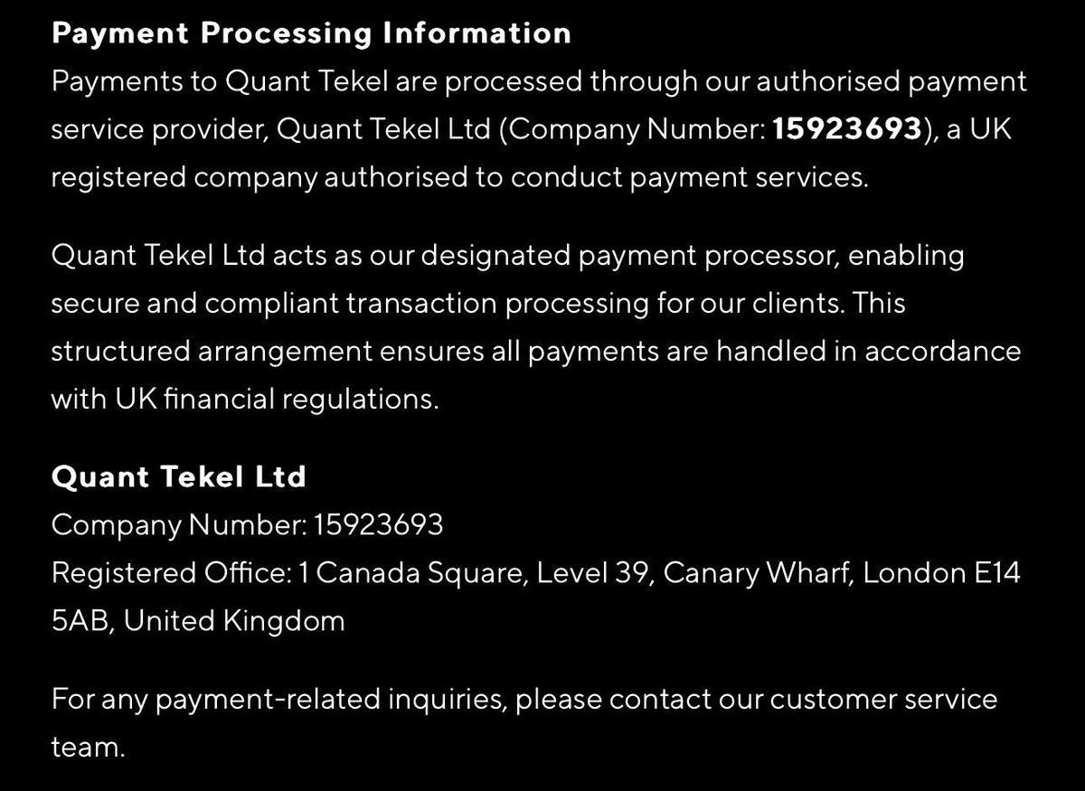 Dear traders,

We have seen a post regarding an old company that used to form part of our group being dissolved on social media.

A certain individual has chosen to use that to state we are folding our group. This couldn’t be further from the case.

Quant tekel services limited