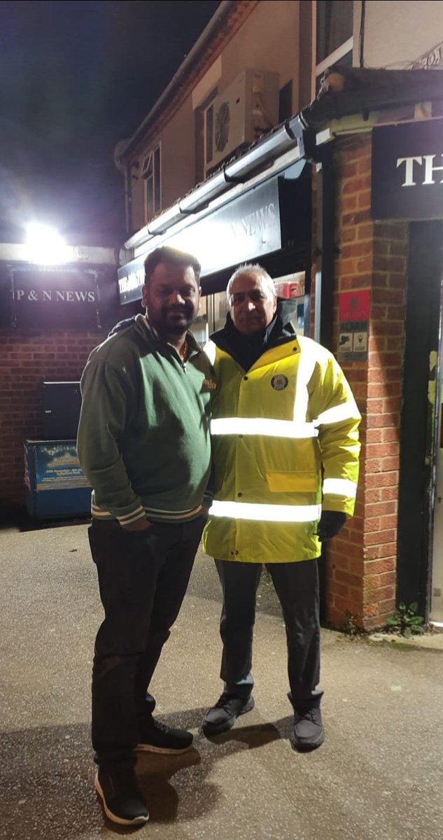 I was out last night my weekeky community street watch patrols in my victoria ward and met up with local shop keeper. Safe our streets.