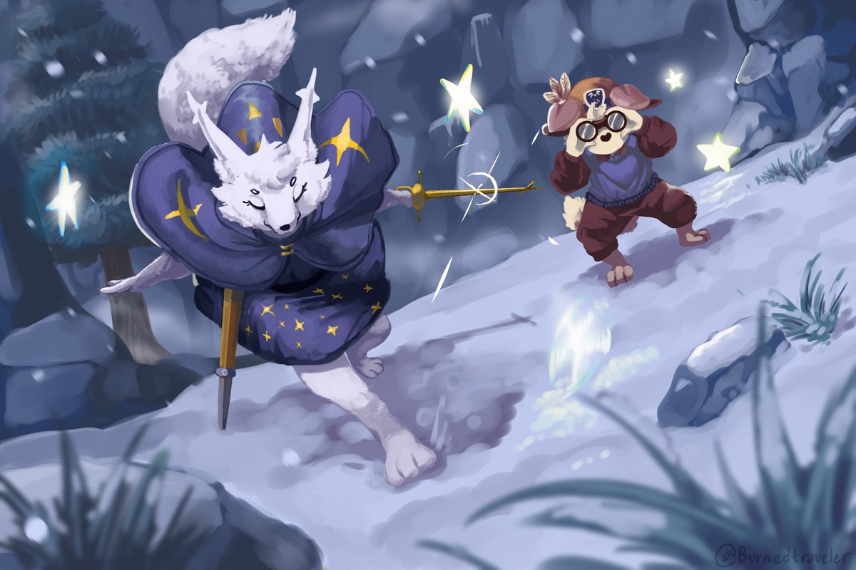 Snowdown couple

Anser and Quigley from <a href="/UndertaleWldfre/">Undertale Wildfire</a>