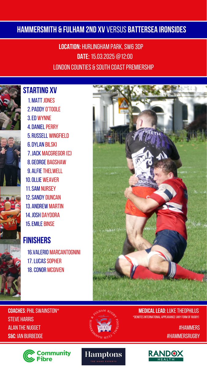 It's super Saturday, and more ways than one! Our 2s defend Fortress Hurlingham in a local derby against <a href="/IronsidesRugAll/">Ironsides Rugby</a> , whilst our 3s travel across town to <a href="/OIRFC/">Old Isleworthians RFC</a> ! Lets get those Ws boys!