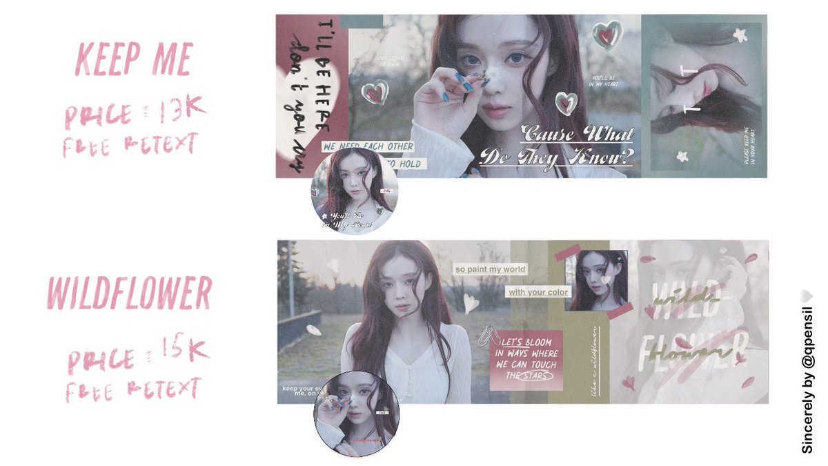 qpensil's tweet image. Help RT! Timacii

Hi aku membawa layout ready stock edisi winter dan wonyo wonyoung all free retext yah dengan prici tertera! Ava get png onlyy yuk bisa dijemput dari sekarangg🥺 #zonauang