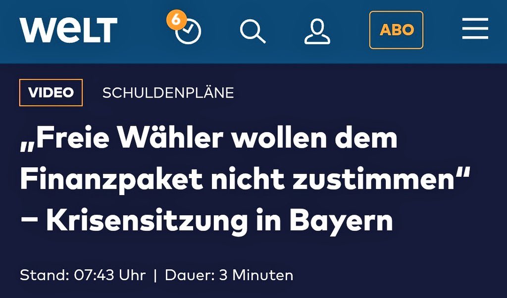 Wir brauchen noch mal 500 Milliarden für die freien Wähler.