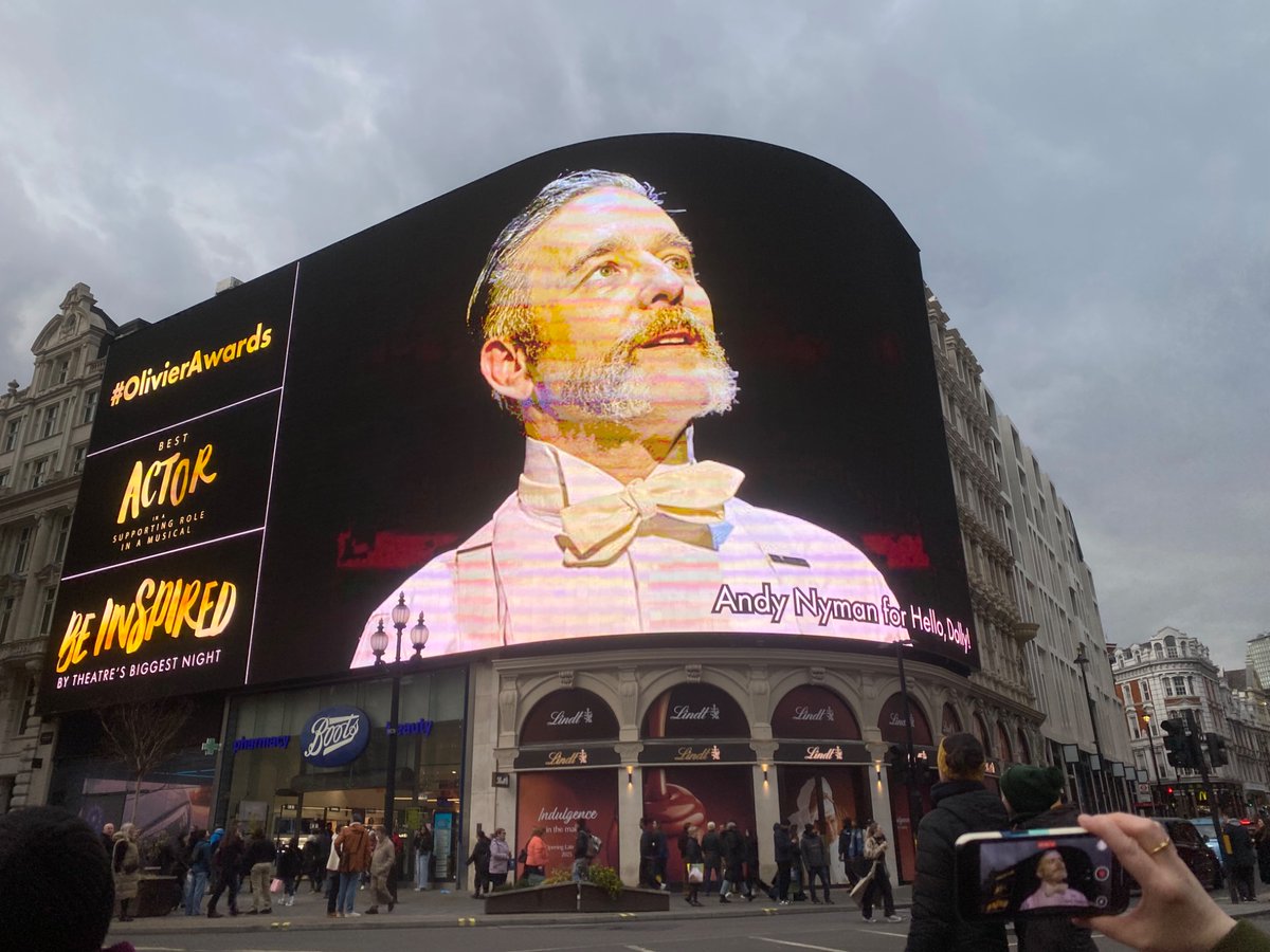 Yesterday was the <a href="/OlivierAwards/">Olivier Awards</a> nominees lunch. It was a lovely event with a truly extraordinary finale. The nominees were told to go to Piccadilly Circus at 5pm to see an announcement. It was truly humbling to see. A moment I’ll never forget. #olivierawards