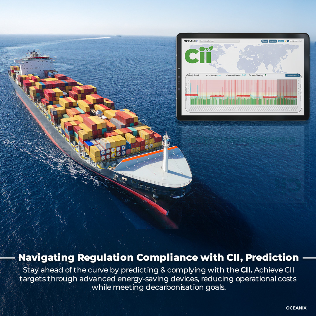 oceanixcloud's tweet photo. CII compliance is a priority. Oceanix helps vessels stay ahead with real-time monitoring and predictive analytics. Cut fuel costs, meet targets, and stay sustainable.

Is your fleet ready?

#CII #Decarbonization #MaritimeEfficiency #Sustainability #Oceanix https://t.co/se0yxDe6Oe