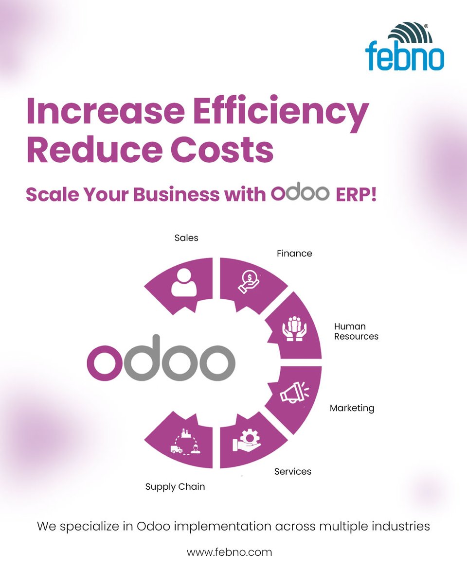 febnotechnology's tweet image. Get ahead of the competition with multi-purpose software.

Odoo ERP&apos;s customizable modules, multi-company support, and integration with third-party apps make it a perfect software solution for businesses of all sizes and industries.

Contact us to learn more

#febno #OdooExperts