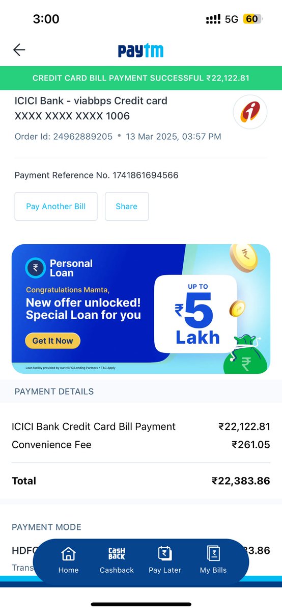 ssb100li's tweet photo. @Paytmcare I paid my credit card bill through “debit card” then why paytm charged Convenience fee? https://t.co/Vg282Qm5R3