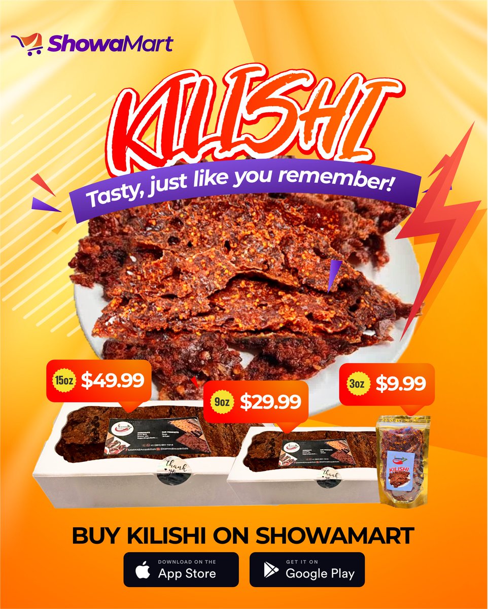 ShowaMart's tweet photo. Kilishi Lovers, We Got You! 📢

Craving Kilishi that tastes just the same as home? Showa dey for you 😌

🔥 Premium quality
🔥 Rich, spicy, and perfectly dried

Shop now on ShowaMart and enjoy the true taste of home! 🇳🇬

🔗 https://t.co/KYuRepRyhy
Order Now https://t.co/xocOQYFRVt