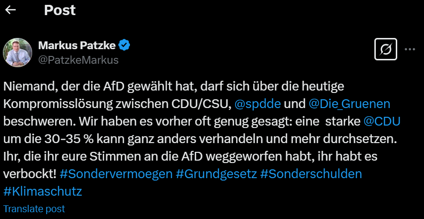 Das nenne ich mal Demokratieverständnis! Politiker aus der Partei die das Land abgewirtschaftet haben beschweren sich das man sie nicht ausreichend gewählt hat. Und jetzt das eigene Versagen auf die Bürger abwälzen die sie nicht mehr unterstützen wollen. Vor allem da März den 1.