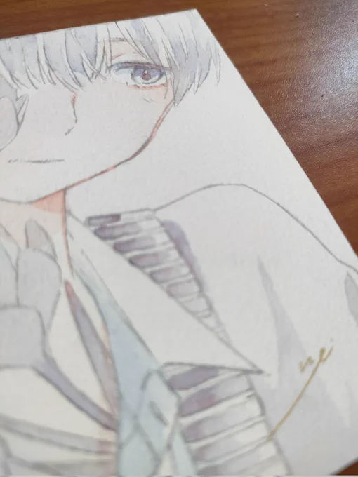 #想いは花束と共に 肌の塗り以外は1つの絵の具で塗ってます〜分離色面白い 