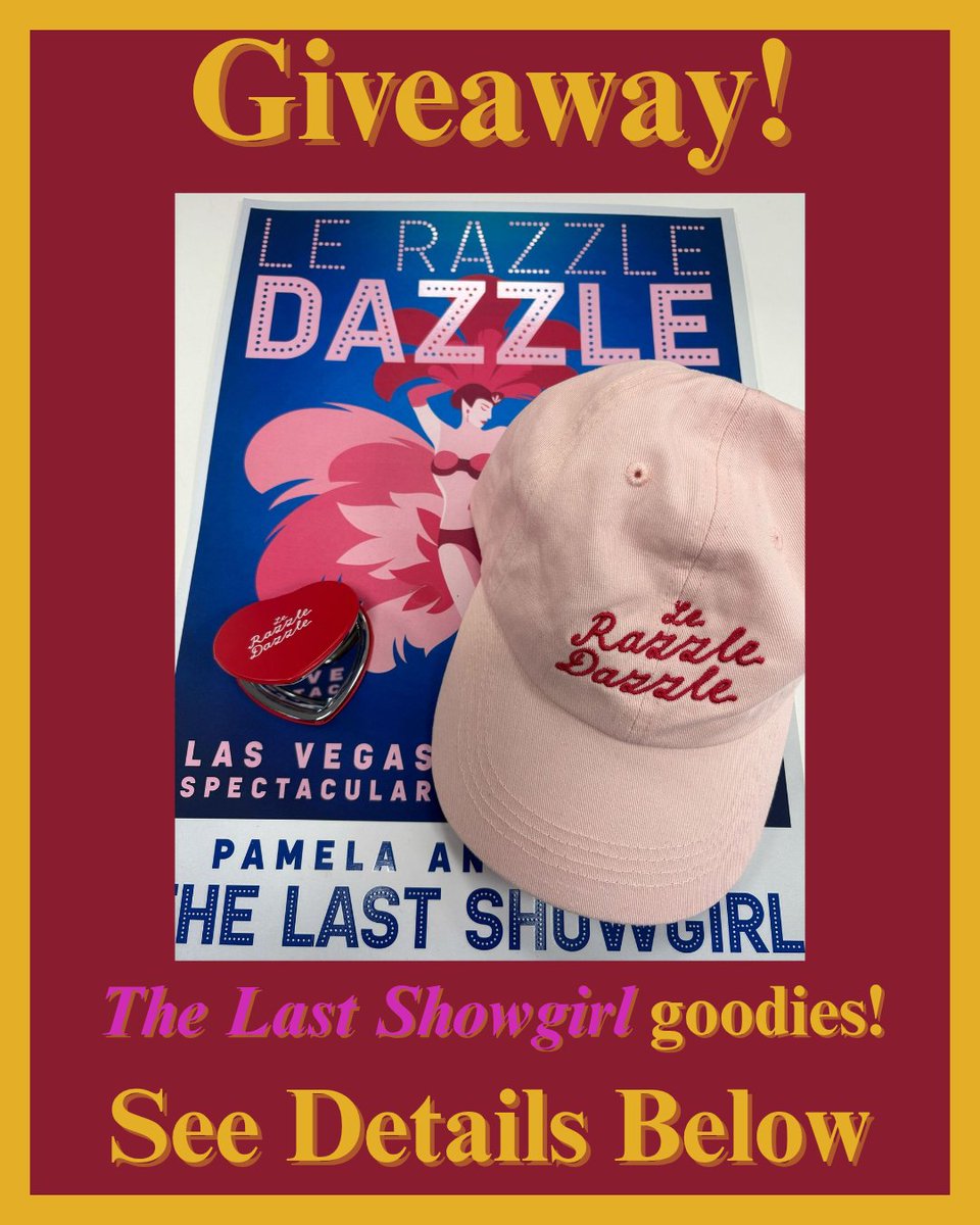 ✨️ GIVEAWAY ✨️

During our screening of The Last Showgirl tomorrow (15/03), a lucky ticketholder will be randomly selected to win some goodies! 

If you have a ticket, you'll be in a chance to win a Last Showgirl-themed hat, poster and compact mirror!