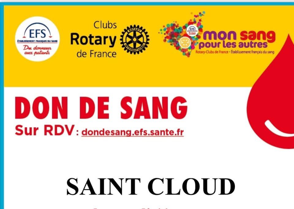 Rotarystcloud16's tweet image. MERCI A TOUS LES DONNEURS DE SANG
69 personnes se sont présentées le 11 mars
58 ont pu être prélevées
5 ont donné pour la première fois

#MonSangPourLesAutres 
#Bénévolat #humanisme #sauver #sauverunevie
