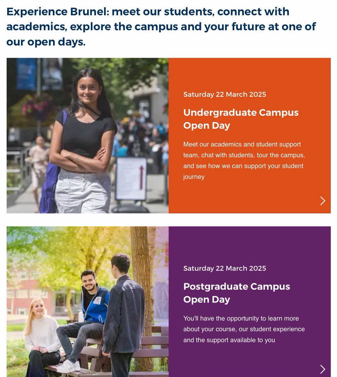 We look forward to meeting you at our Open Day next Saturday, 22 March! Join us for some exciting practical sessions and Q&amp;A opportunities with Sport, Health and Exercise Sciences staff 🤩 🎓 register here: brunel.ac.uk/study/open-days