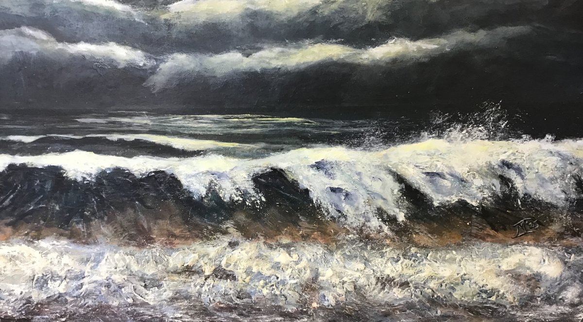 malcolmtait's tweet photo. I bond them to the board,  cover them with two or three layers of tissue paper and then add many layers of paint. A technique I found when I discovered the work of artist Lee JinWoo who creates large abstract canvases using gradations on pebbles and grit amongst other materials. https://t.co/35CyJLg6uc