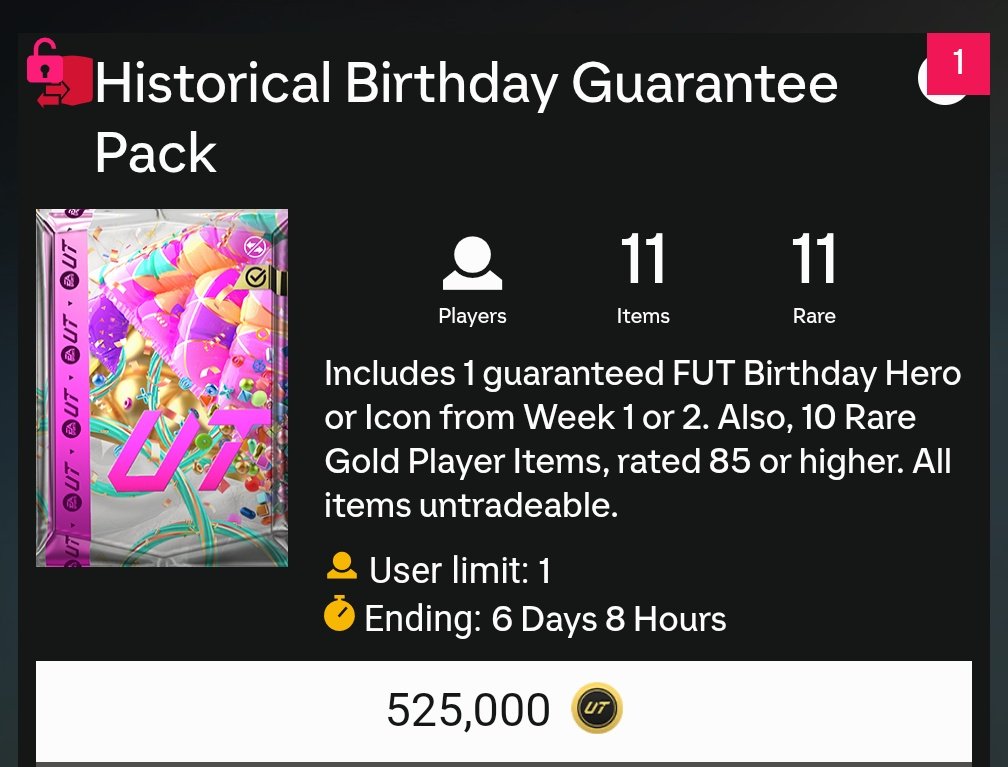 🎉 Giveaway celebrating FUT Birthday 

1 x Birthday Guarantee Pack to be won

To enter: 🔁 + ♥️
Must be following ✅

Winner chosen in 24 hours 🤝