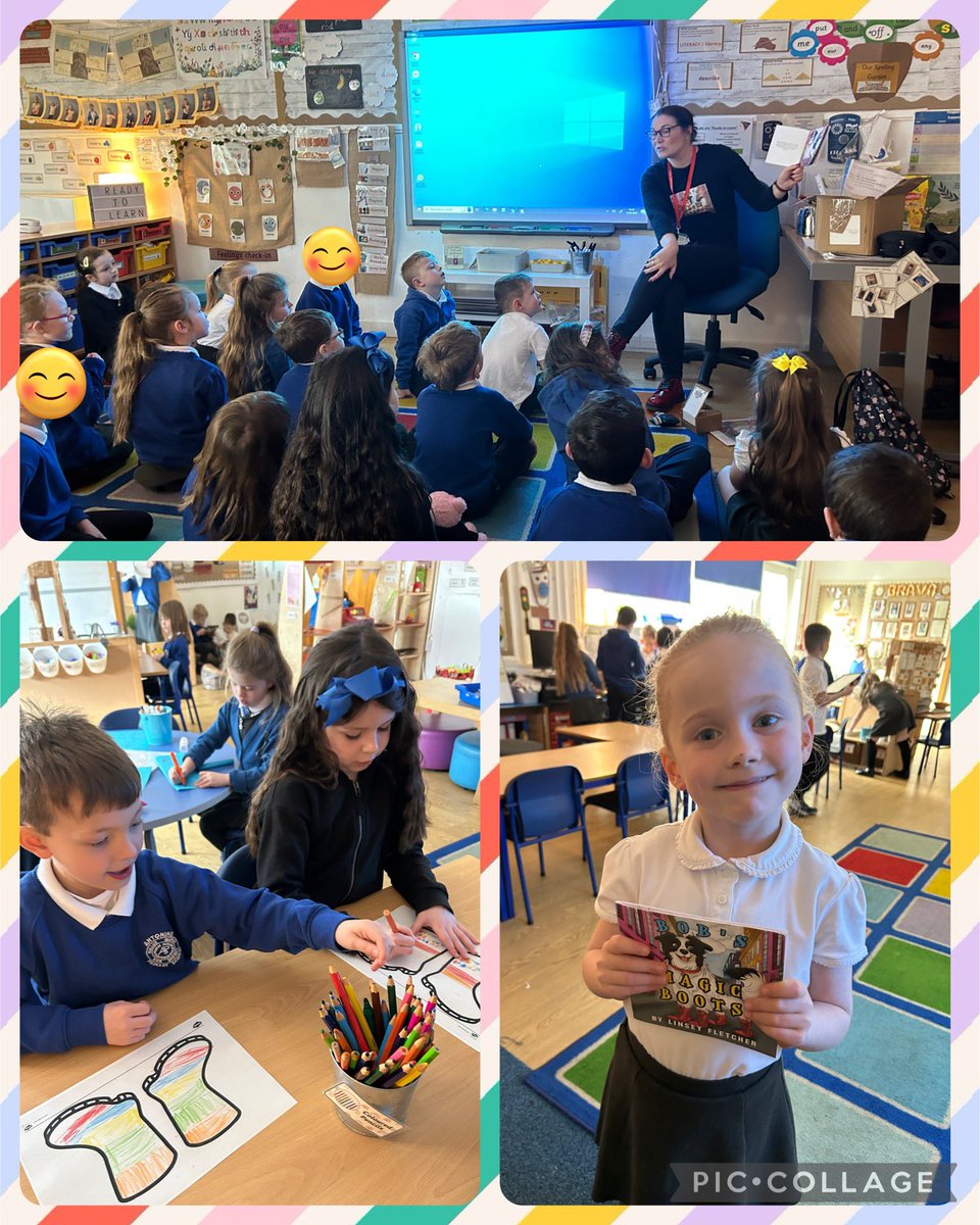 Huge thanks to <a href="/LinseyFletcher/">Author Linsey Myles Fletcher</a> for coming to share her lovely story “Bob’s Magic Boots” with us this week. We loved hearing about his adventures, designing our own magic boots and we’ve been busy reading our class copy too! What a lovely morning!🤩📚#antoliteracy