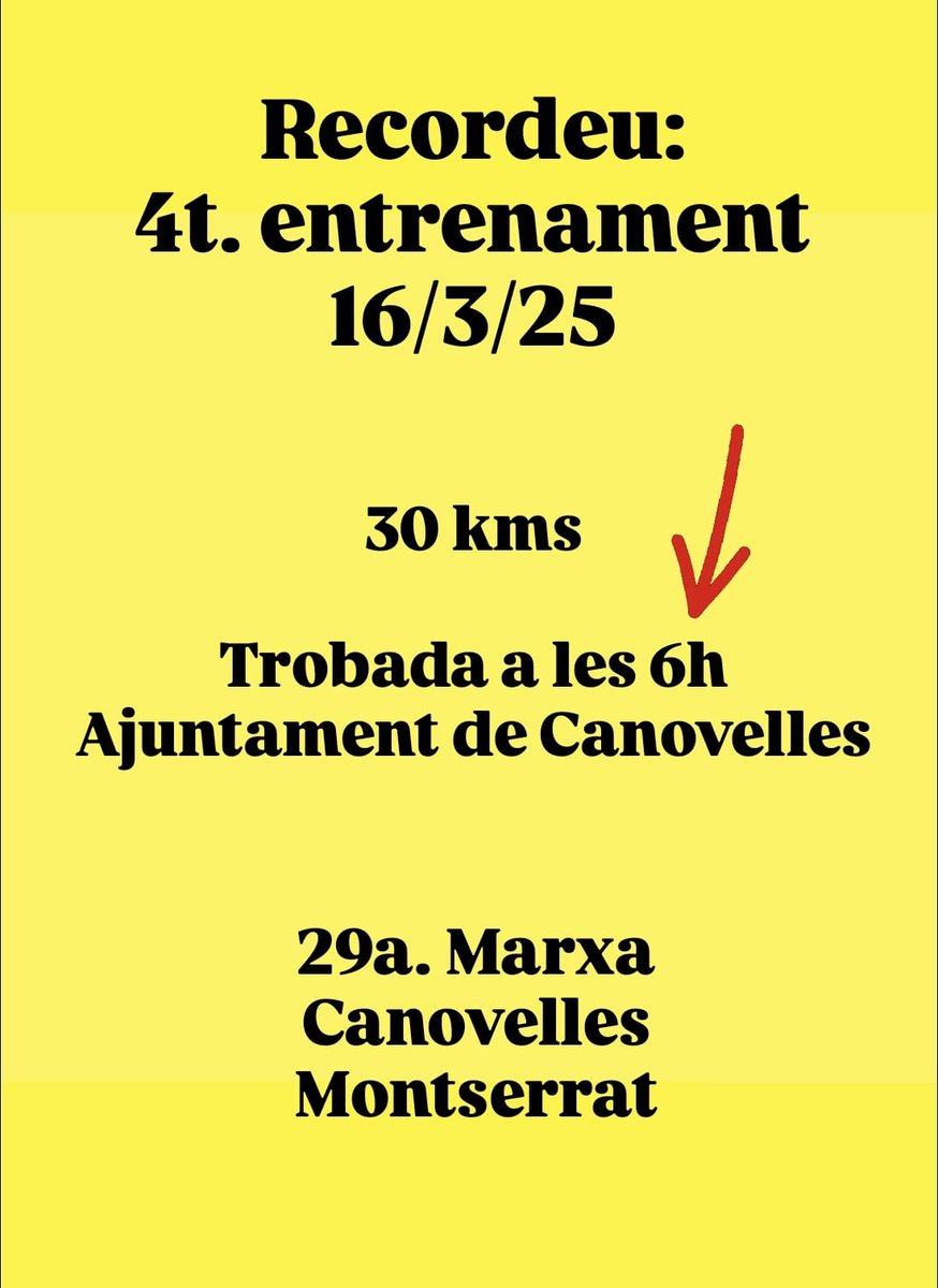 Demà entrenament de resistència, necessari per a la 29CM