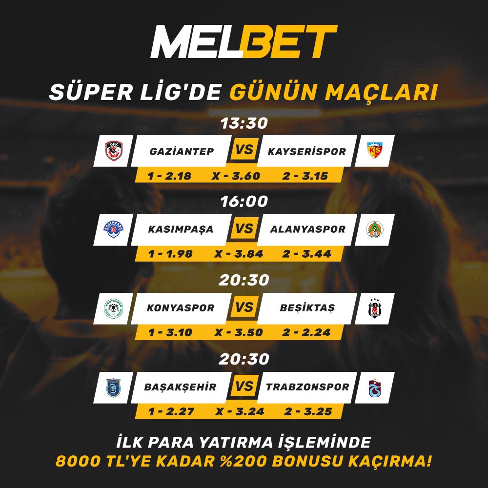 🚨✅ SÜPER LİG'DE HEYECAN DEVAM EDİYOR, GÜNÜN MAÇLARI SENİ BEKLİYOR!

🔥 joinmelbet.com/enjoy

💰 İlk yatırımında 8000₺’ye kadar %200 bonus fırsatını kaçırma!

⚡️ Promokod’unu kullanarak ilk yatırımında %50 ekstra bonus seni bekliyor: ml_1114587