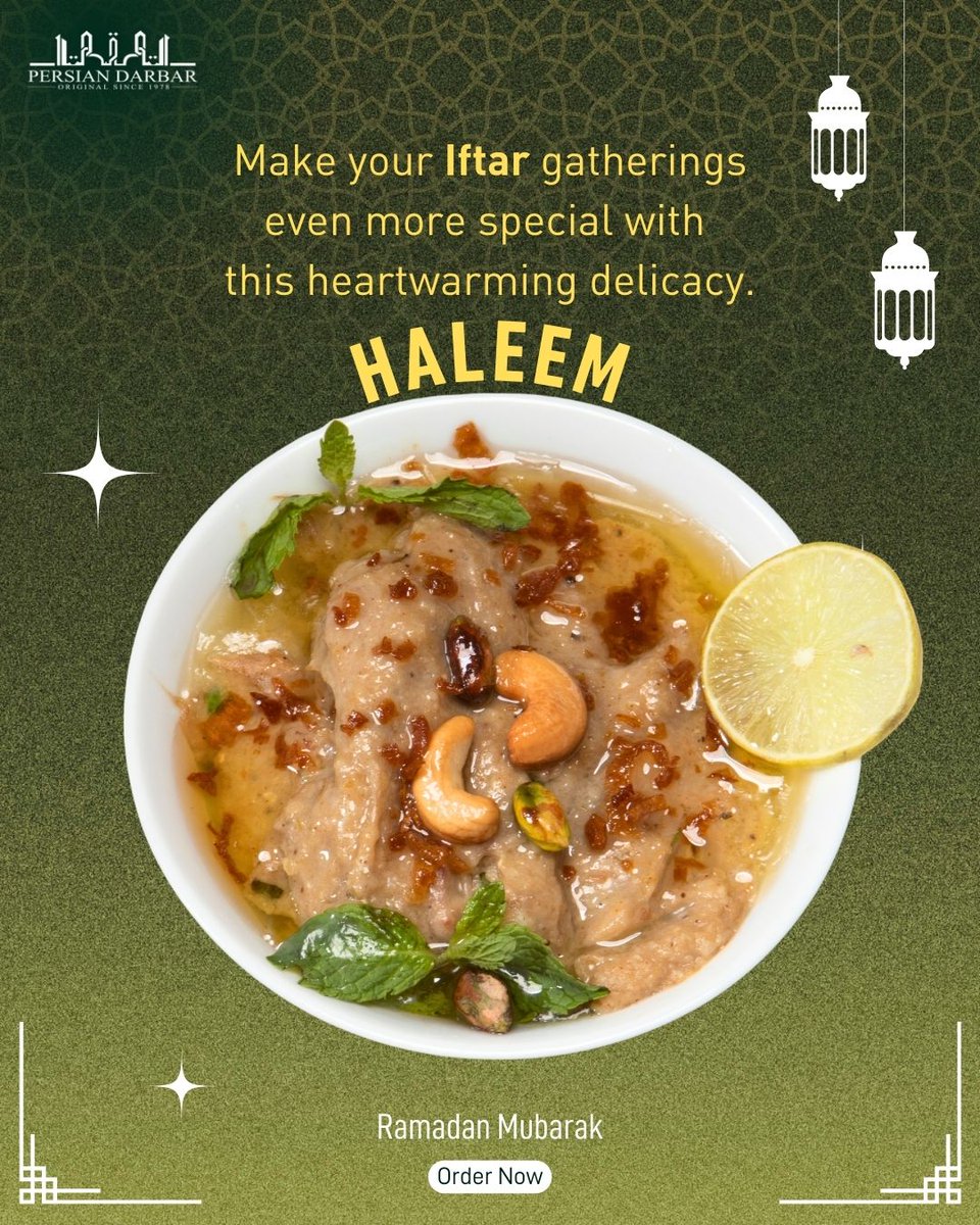 Savor the warmth of tradition with every spoonful of our rich and flavorful Haleem – the perfect centerpiece for your Iftar gatherings! ✨

Call us to place your order!

+91 9167510547 / +91 9167497707 / +91 9892877653 / +91 8080808694

#Persiandarbar #HaleemLovers