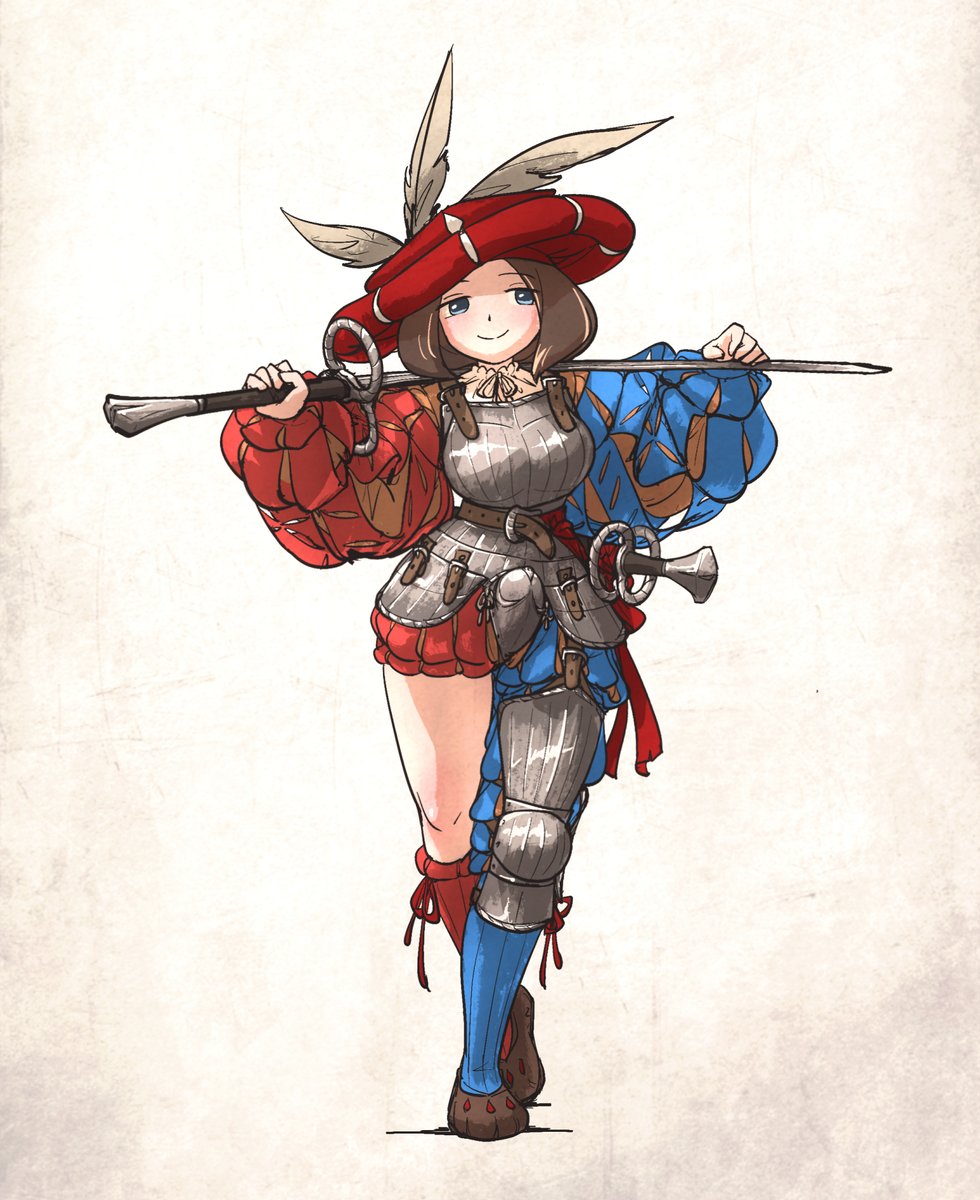ironlily_art's tweet photo. Landsknecht-chan and Reisläufer-chan