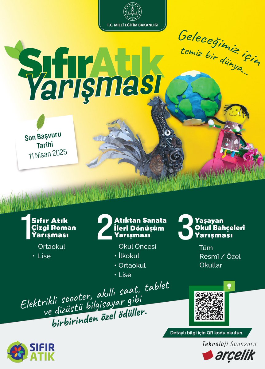 Doğa ve Çevre Dostu “Sıfır Atık Yarışması” İçin Hazırlıklar Başladı ♻️ 🌳 🌍

Öğrencilerde geri dönüşümü teşvik etmek, sürdürülebilir çevre bilincini artırmak ve yenilikçi çözümler geliştirmek amacıyla okul öncesinden liseye tüm kademelerde düzenlenecek "Sıfır Atık Yarışması"na