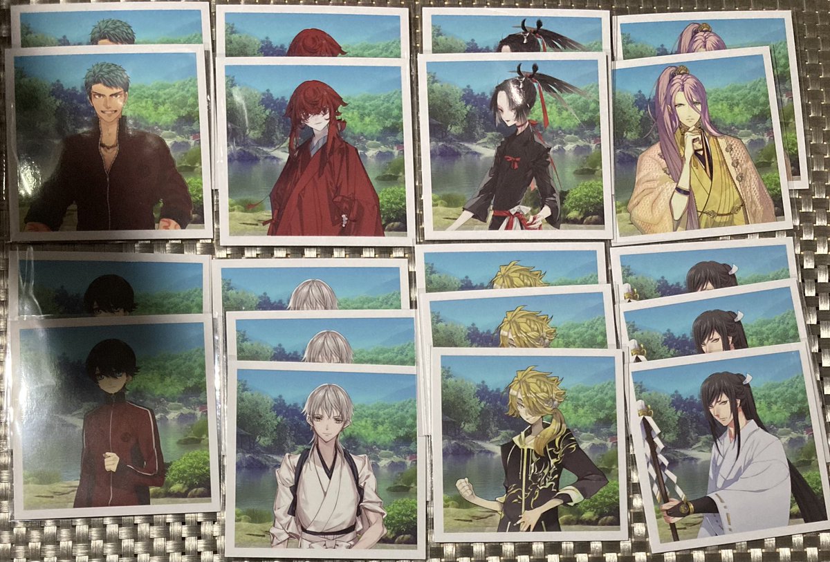 6460ku's tweet photo. 【交換・譲渡】 刀剣乱舞 ましコレ ステッカー 華こよみ クリアカード 内番

譲：和泉守、陸奥守、山姥切、山伏、堀川、蜂須賀、浦島、長曽祢、大倶利伽羅、長谷部、獅子王、小烏丸、抜丸、鶴丸、太郎太刀、次郎太刀、日本号、御手杵、鬼丸、ソハヤ、今剣、岩融、長義、豊前
求：膝丸、髭切(友人分)
→ https://t.co/vX9Q2TmIyJ