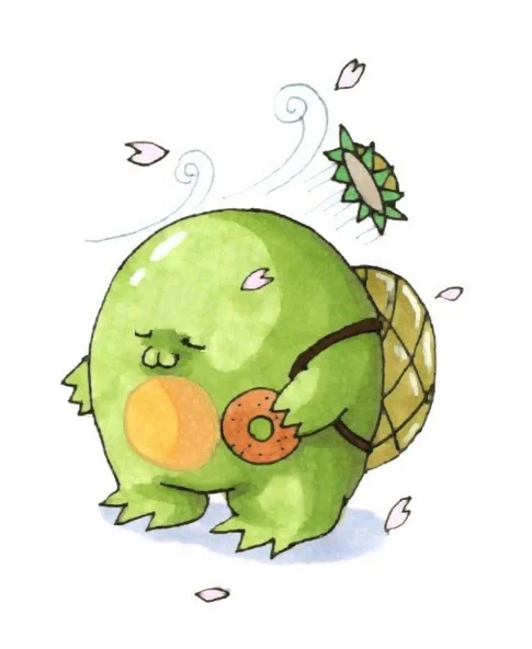春の風を感じるカッパ荒巻#荒巻スカルチノフ #イラスト #春 
