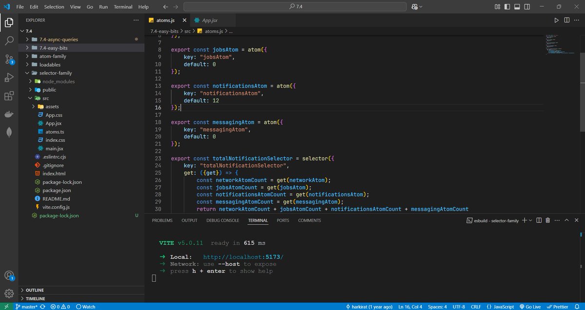 Rohandede18's tweet image. 🚀 Day 84/100 - Exploring Recoil in React! ⚛️

Mastered: useRecoilValue, useRecoilState, useSetRecoilState, atom, and selector for seamless state management! Ready to use it in real-world projects💻
@100xDevs @kirat_tw 
#100DaysOfCode #RecoilJS #React #StateManagement #DevLife