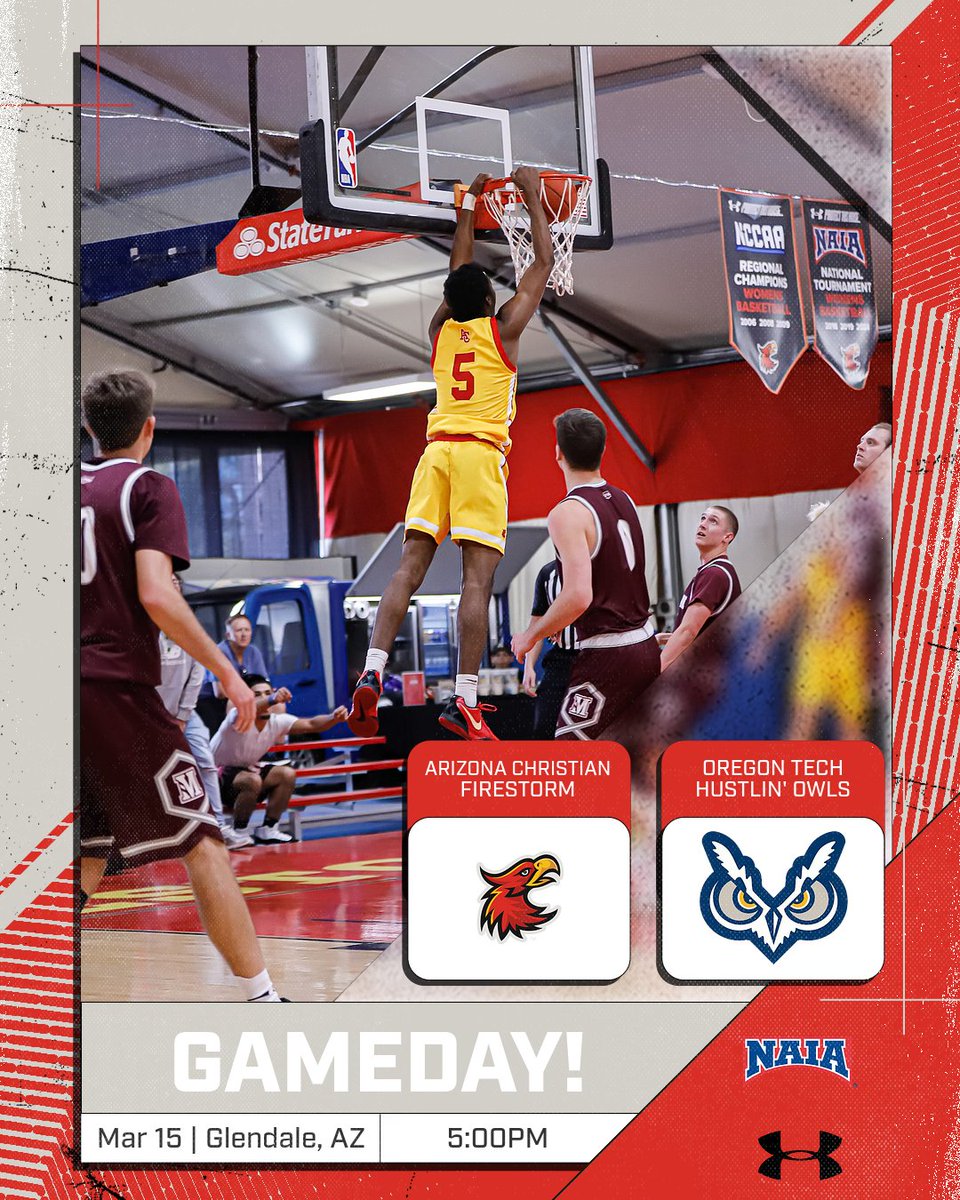 GAMEDAY! NAIA SECOND ROUND!
🆚Oregon Tech
⏰5:00PM
📍Event Center
#Firestorm #ACUBasketball