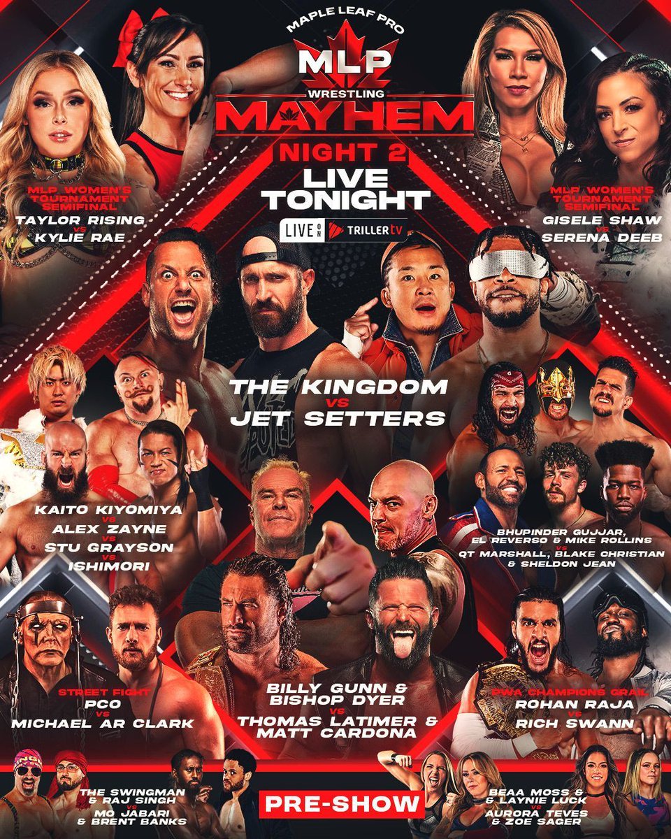 The fall out from Night One leads to a revamped Night Two! Tournament advancements! New alliances! And much more! Night Two of #MLPMayhem is TONIGHT at St. Clair College in Windsor, Ontario!

Order on <a href="/Triller_TV/">TrillerTV</a>: trillertv.com/watch/mlp-mayh…