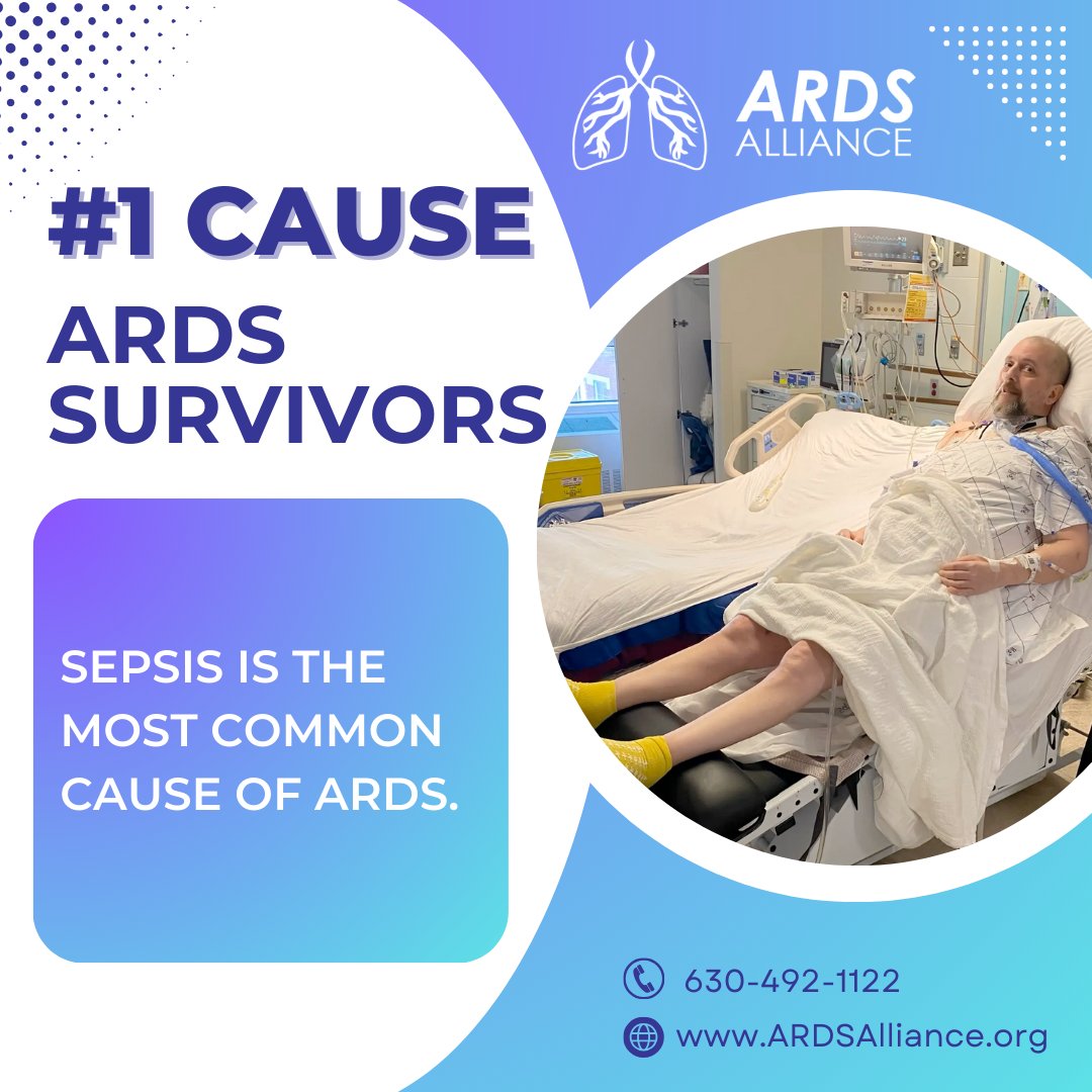 Sepsis is the most common cause of ARDS. It can happen when you have a serious infection in your lungs (pneumonia) or other organs with widespread inflammation

@ARDSAlliance #ARDSSURVIVORWEEK #ARDS2025.