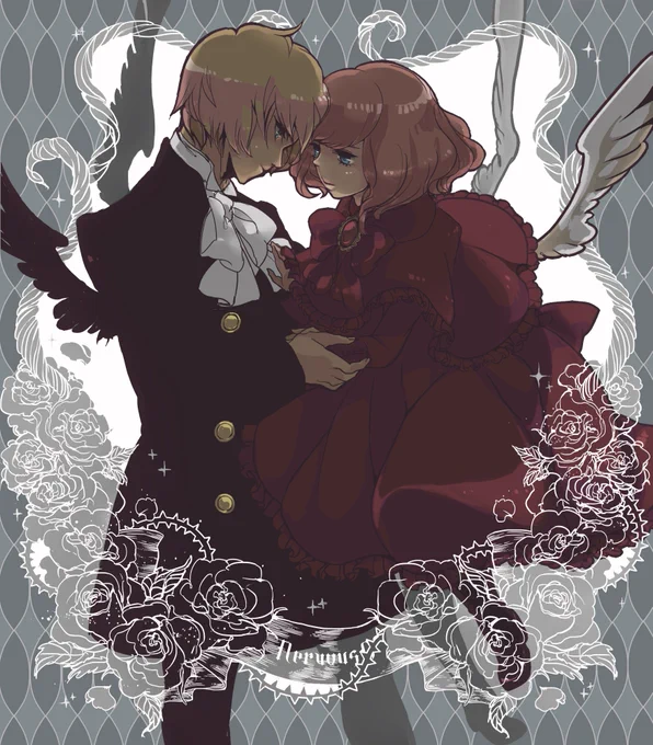 これが高校卒業して直ぐに自分の絵をリメイクして描いた絵だと思うんだけど、これのリメイクもまた描きたいね、あと白い装飾入れる作風はいまも続いているね