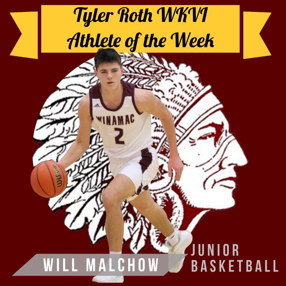 KVBsports's tweet photo. Congratulations to Will Malchow for being named our Tyler Roth WKVI Athlete of the athlete of the week 🔥 
•
Being one of the leaders, Will led the Warriors in scoring and rebounds averaging 13 points and just under 5 rebounds per game 💪 @Winamac_AD @WinamacPodcast https://t.co/YNeAfGPH6j