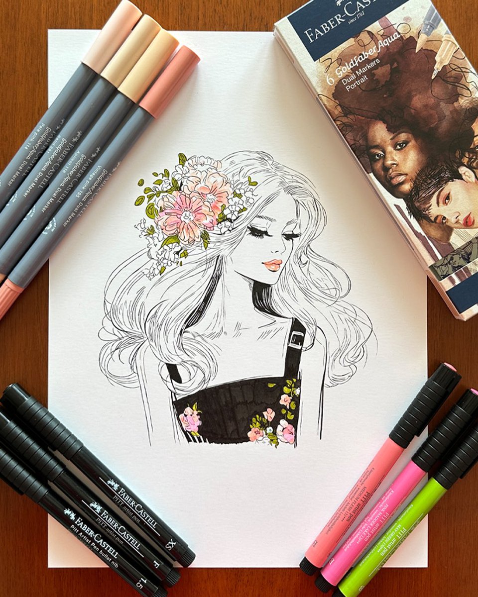 TopengaArt's tweet photo. Yesterday, I shared a making-of video of my latest artwork and today I want to give you a glimpse into the tools that brought it to life! For this piece, I used the Goldfaber Aqua Dual Marker and PITT Artist Pen by Faber-Castell.
#GoldfaberAqua #PITTArtistPen #FaberCastell https://t.co/fGSMVqFWMS