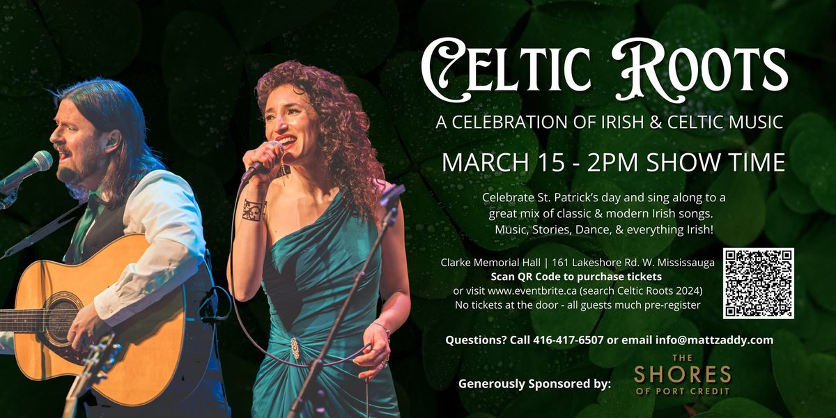 Today @ 2pm🍀 Join us for our 9th annual presentation of Celtic Roots 2025: A Celebration of Irish &amp; Celtic Music - Mar 15 @ Clarke Hall! Enjoy performances by Award-Winning Irish Dancer Molly Collins &amp; our cast of musicians

eventbrite.ca/e/celtic-roots…