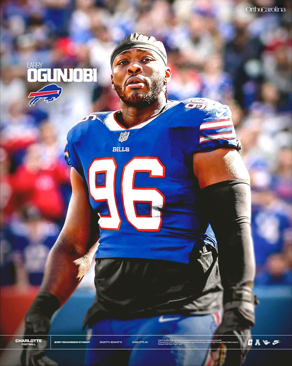 CharlotteFTBL's tweet photo. Congrats to Larry Ogunjobi on signing with the Bills ⛏️

#NFLniners | #BillsMafia https://t.co/CjDf1qsxws